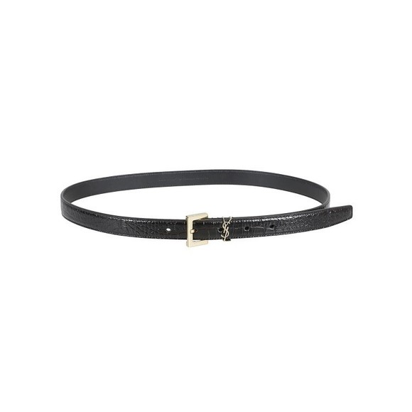 Saint Laurent Narrow Crocodile-Textured Calfskin Belt - NWT - Picture 1 of 2